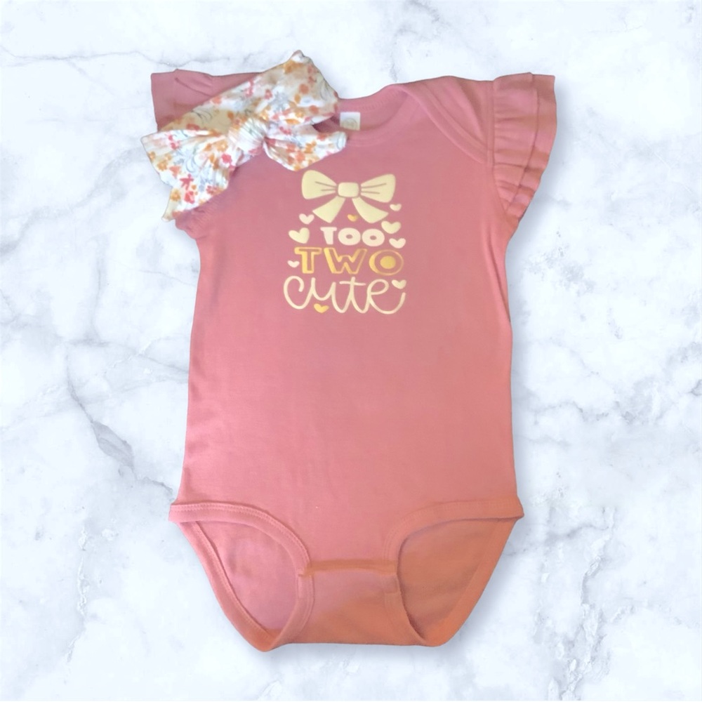 Too Two Cute One Piece With Floral Headband